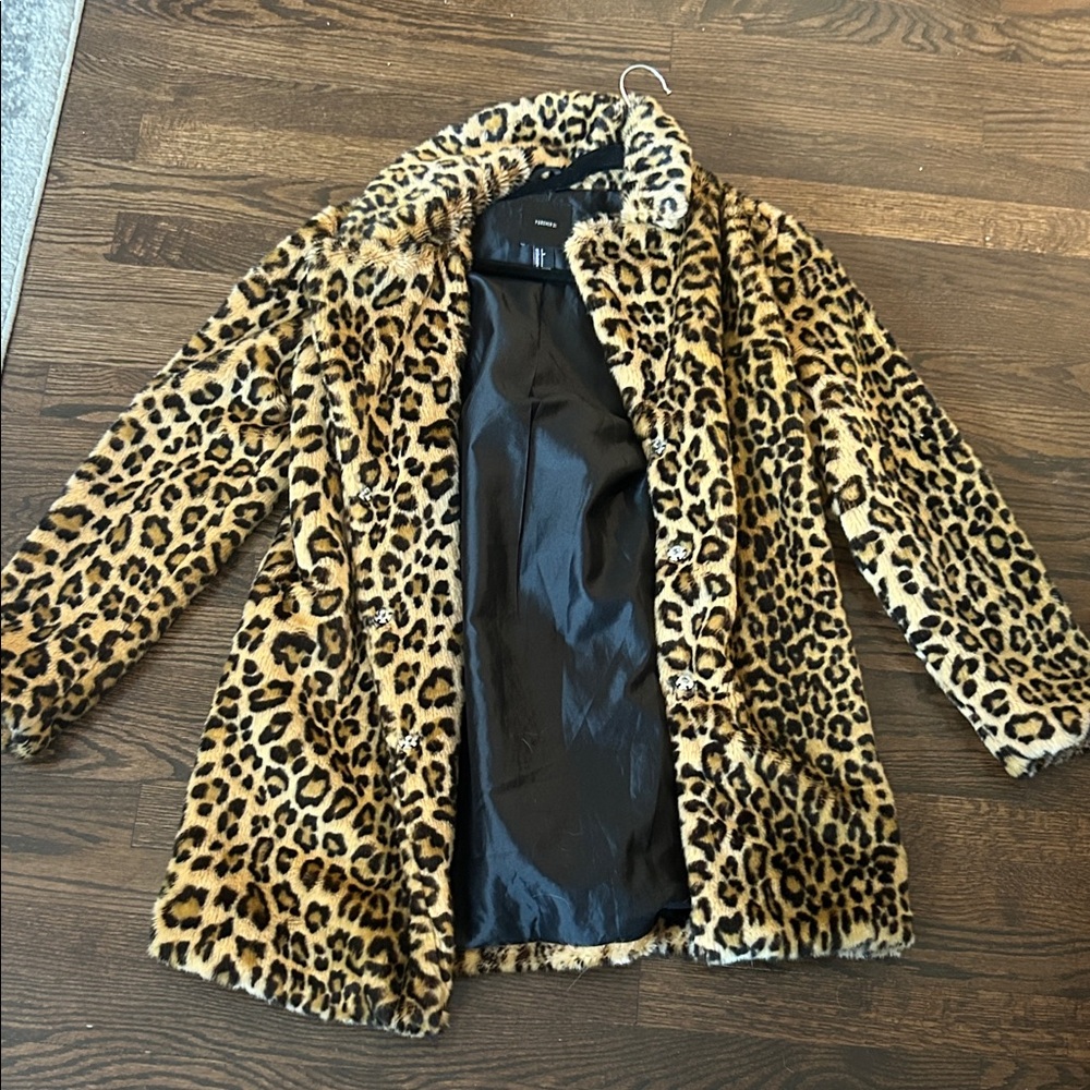 Forever 21 Animal Print Teddy Jacket